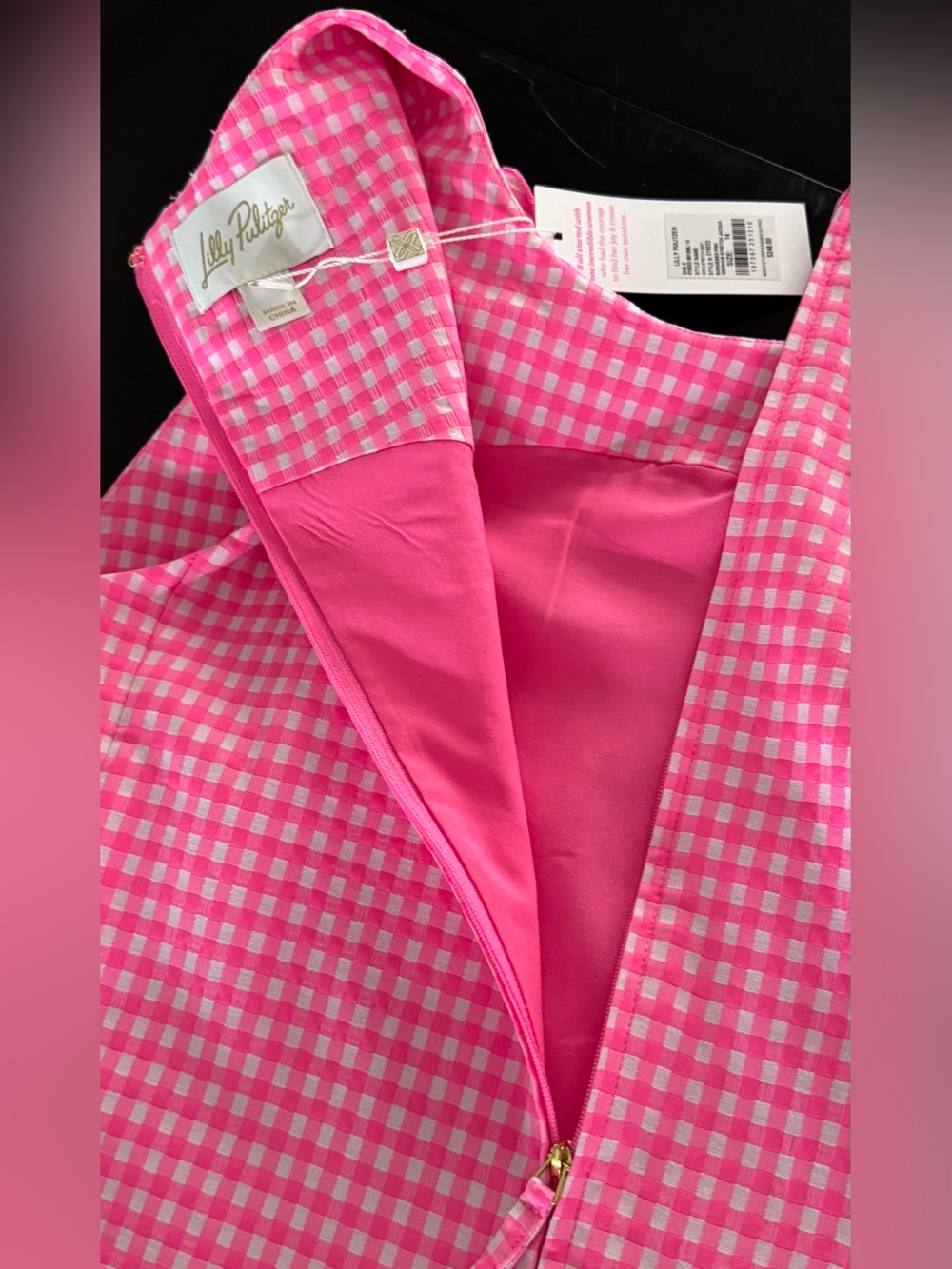 LILLY PULITZER EDITA
STRETCH Pink Gingham Dress with Rosette Accent. NWT Size 14 - Picture 7 of 9